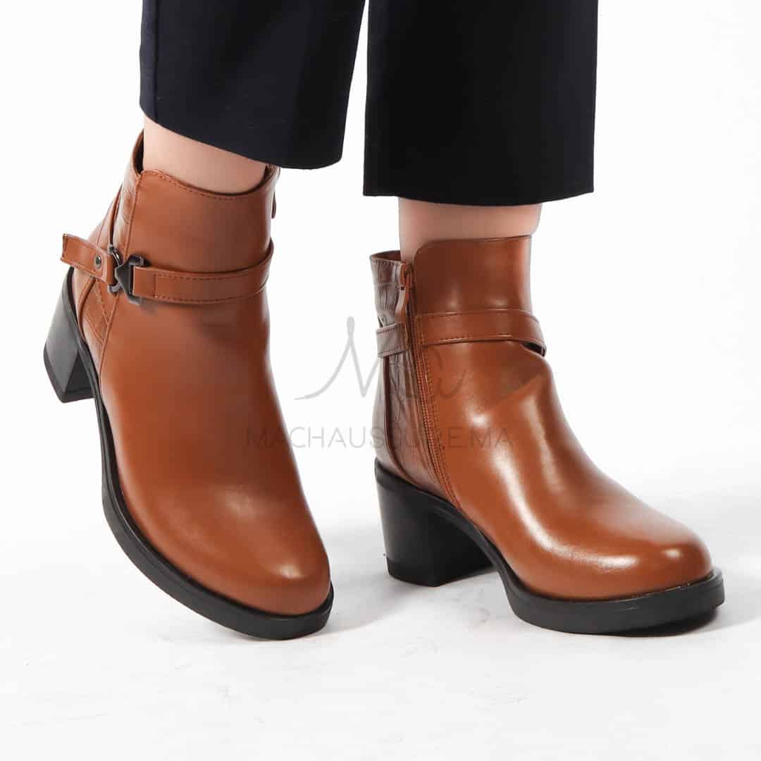 SHANON - Bottines Femmes en Tabac.