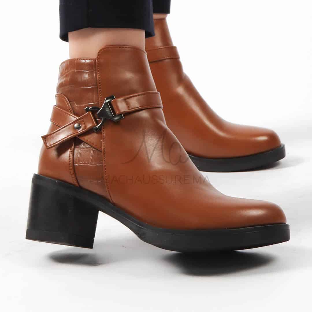 SHANON - Bottines Femmes en Tabac.