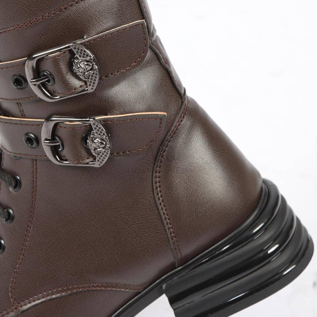 ALIDA- Bottines à talon en Marron.