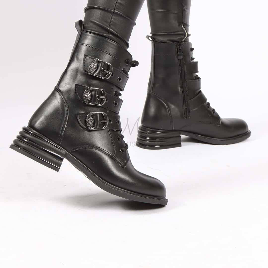 ALIDA- Bottines à talon en Noir.