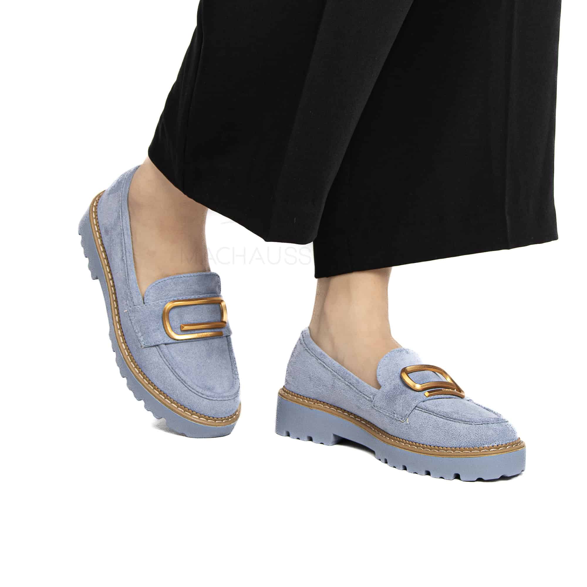 Le Soulier – Derbies Femmes en Bleu.