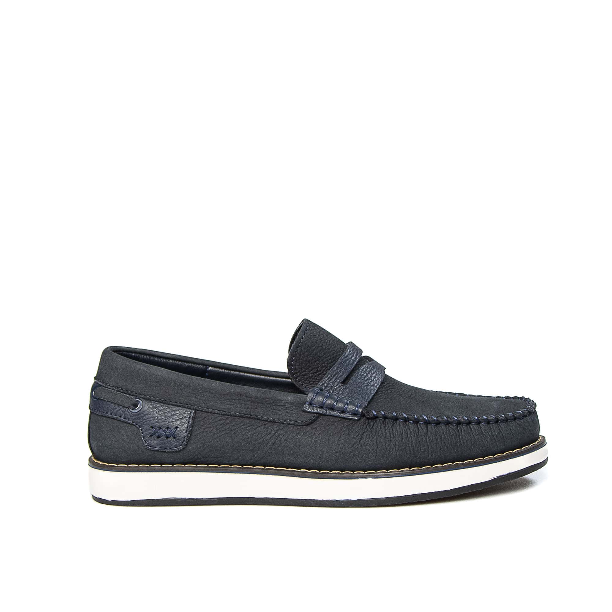 MAJD - Mocassins 100 % Daim Bleu.