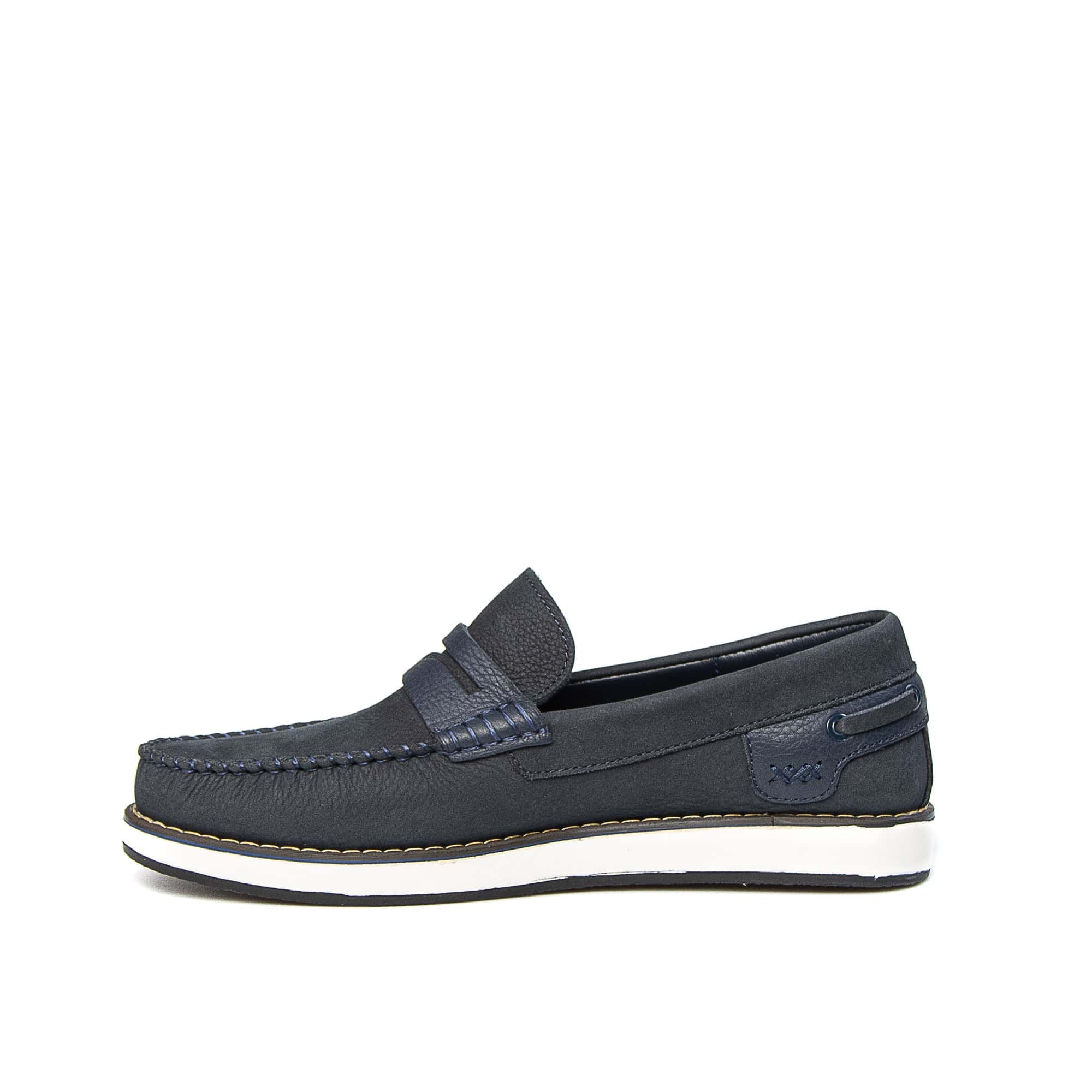 MAJD - Mocassins 100 % Daim Bleu.
