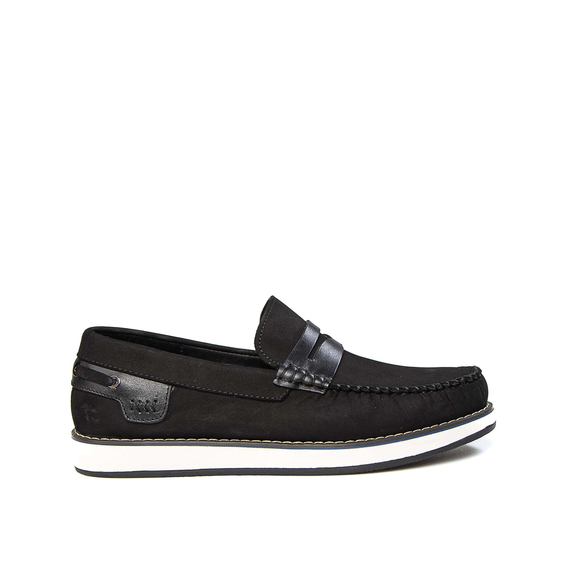 MAJD - Mocassins 100 % Daim Noir.
