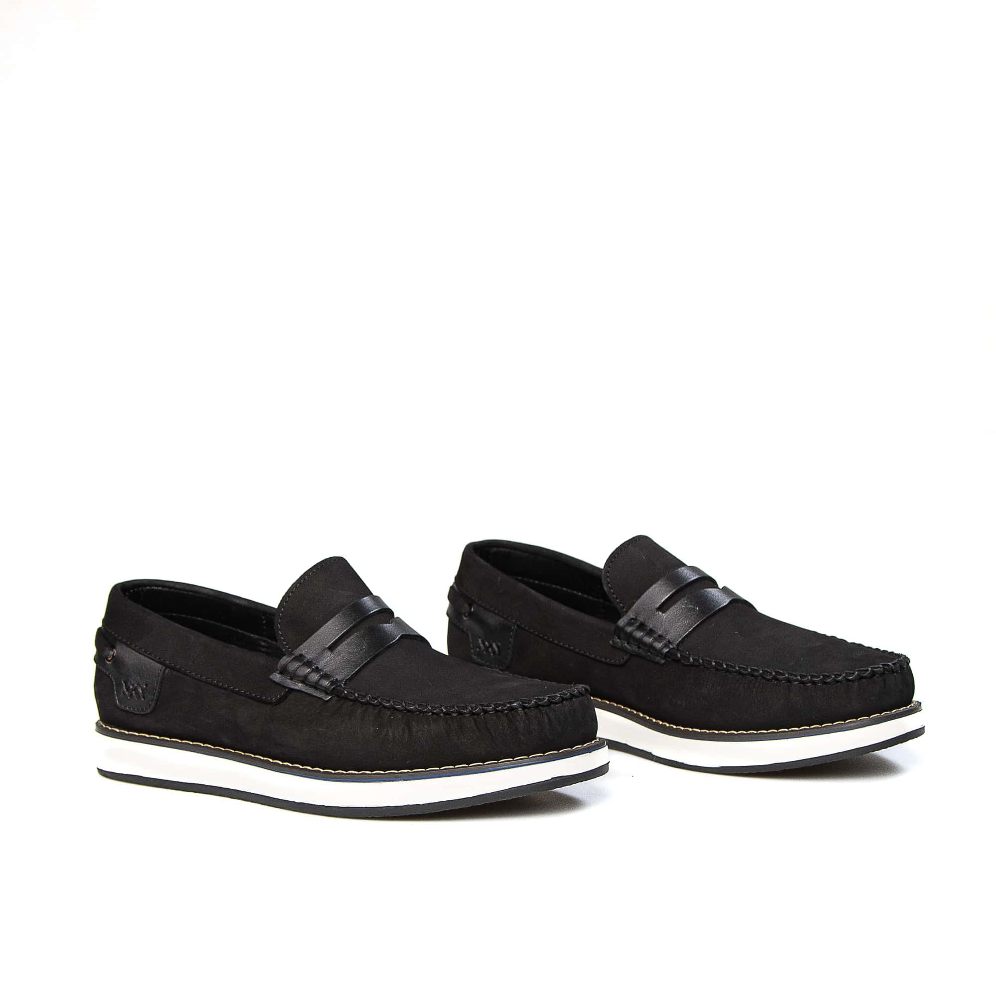 MAJD - Mocassins 100 % Daim Noir.