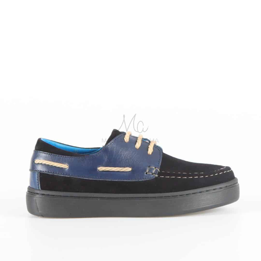 JERSEY - Mocassins en Daim Enfant en Bleu.