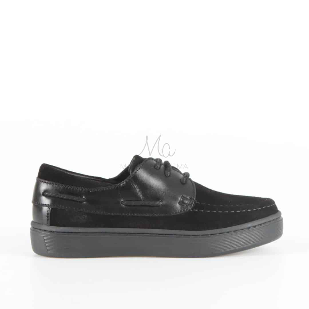JERSEY - Mocassins en Daim Enfant en Noir.