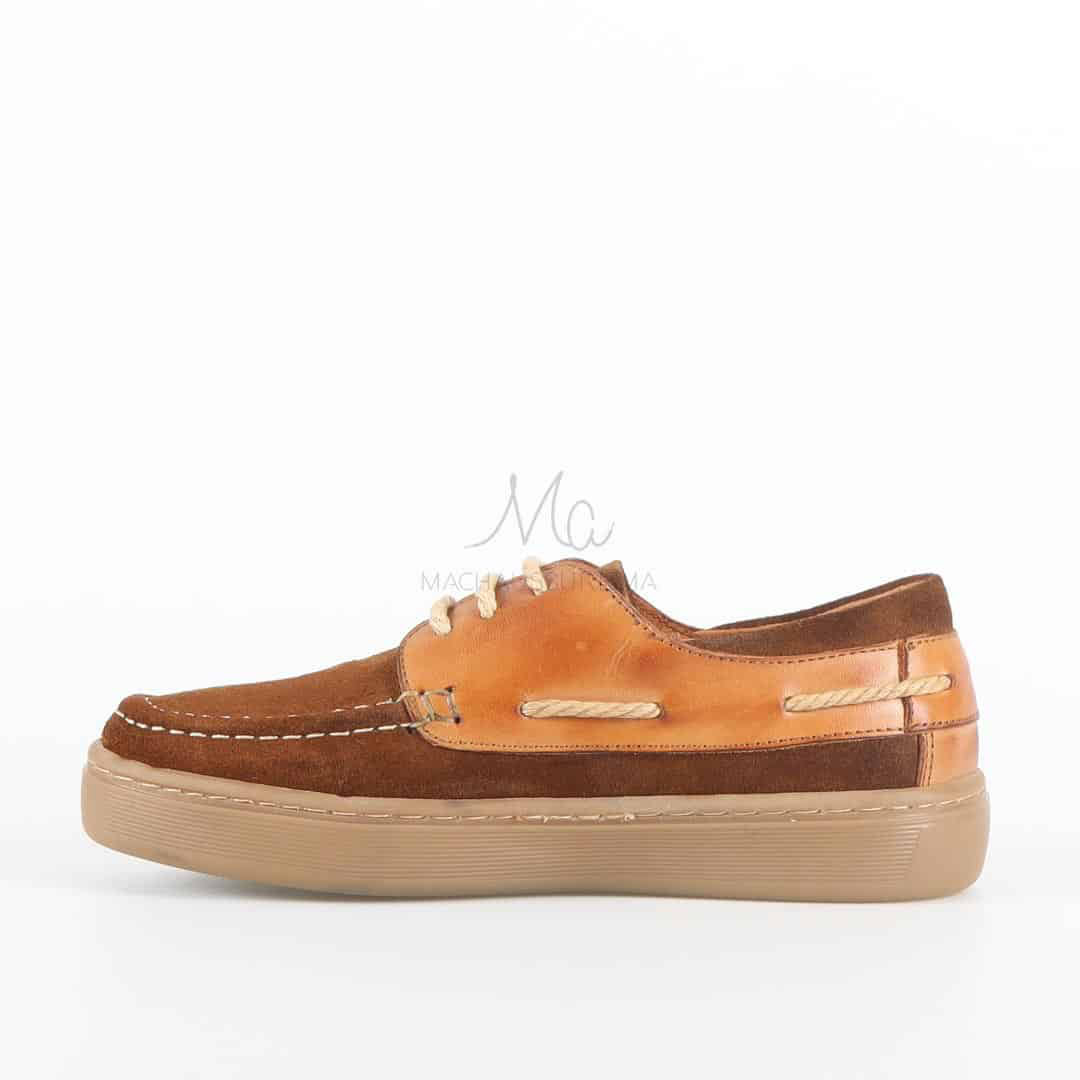 JERSEY - Mocassins en Daim Enfant en Tabac.