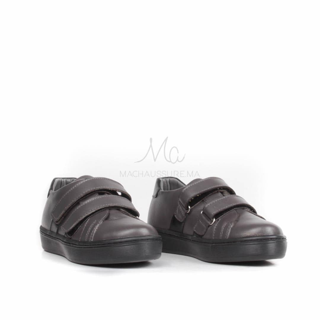 Velcro - Baskets Enfants Gris.