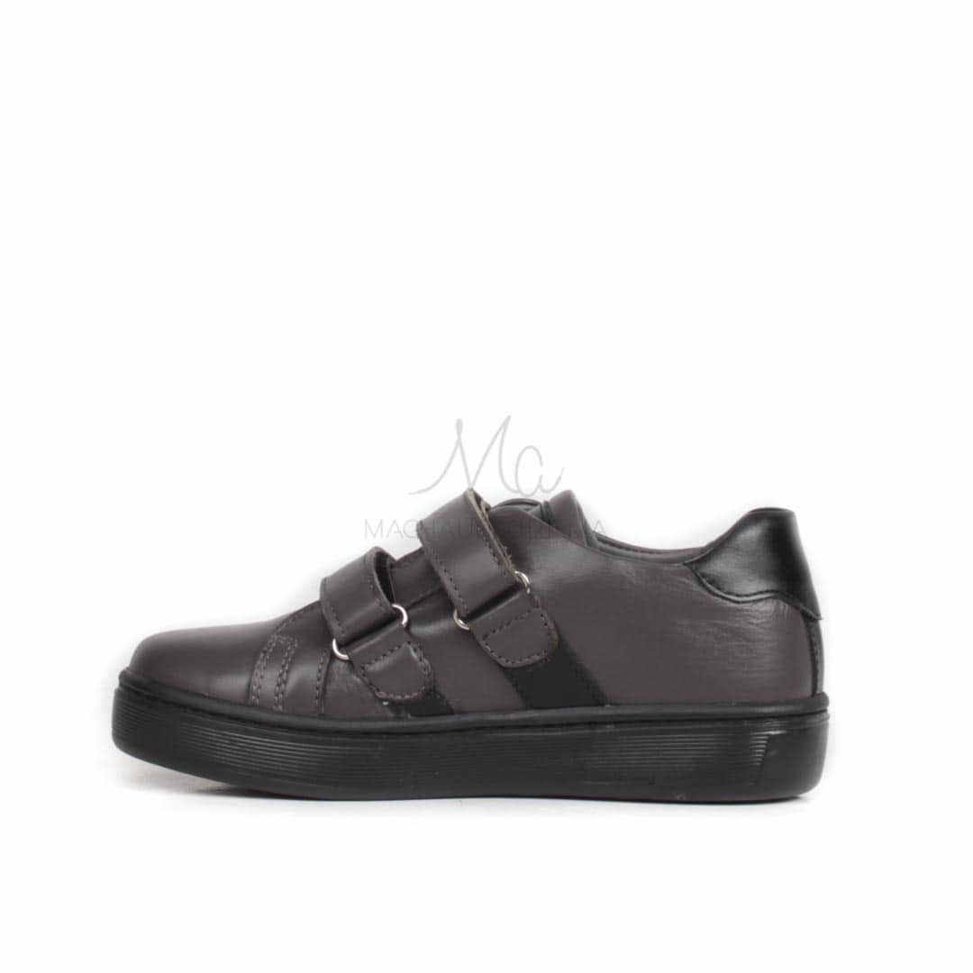 Velcro - Baskets Enfants Gris.