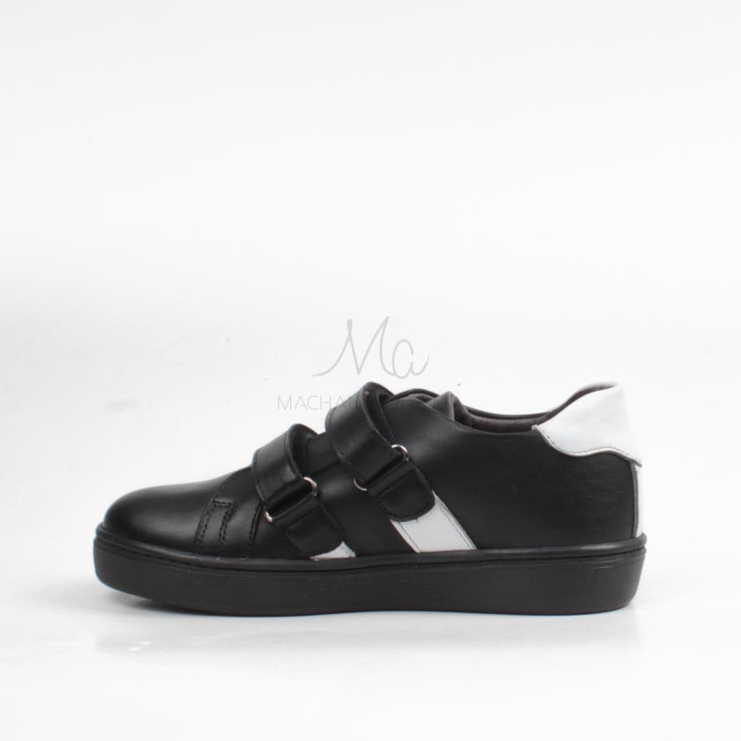 Velcro - Baskets Enfants Noir.