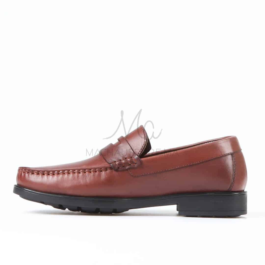 COLLEGE – Mocassins Hommes 100% CUIR en Marron clair.