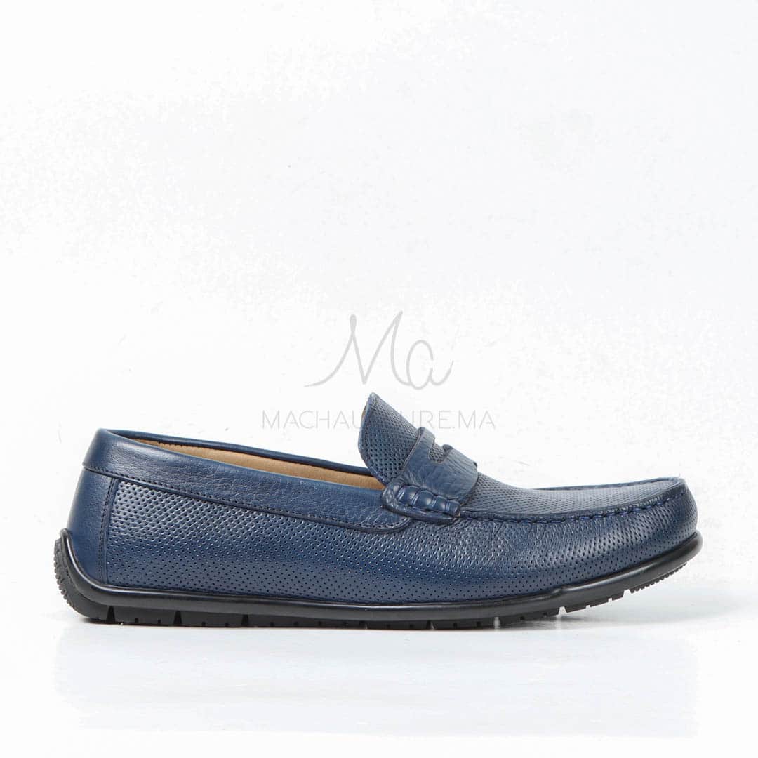 CORYDALLOS - Mocassins ultras confortable 100% Cuir en bleu.