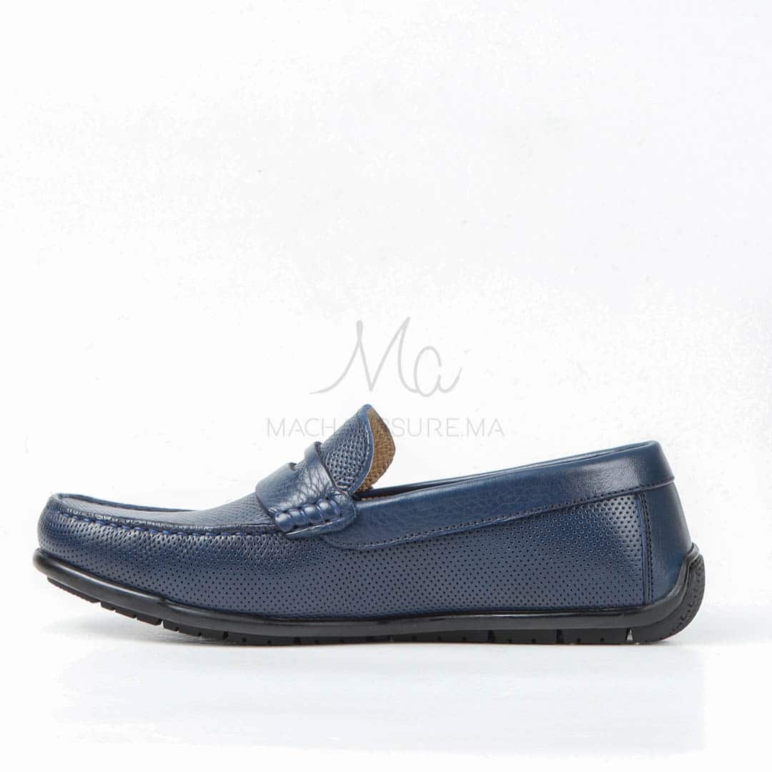 CORYDALLOS - Mocassins ultras confortable 100% Cuir en bleu.