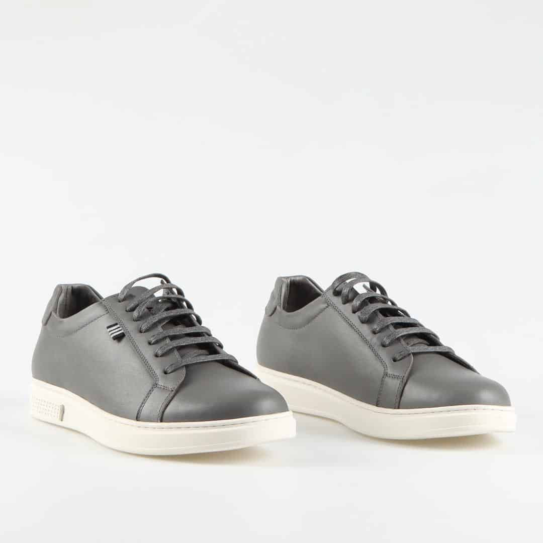 Rio Baskets Basses en cuir – Gris Clair.