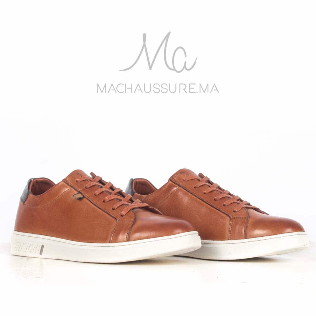 Rio Baskets Basses en cuir - Tabac.