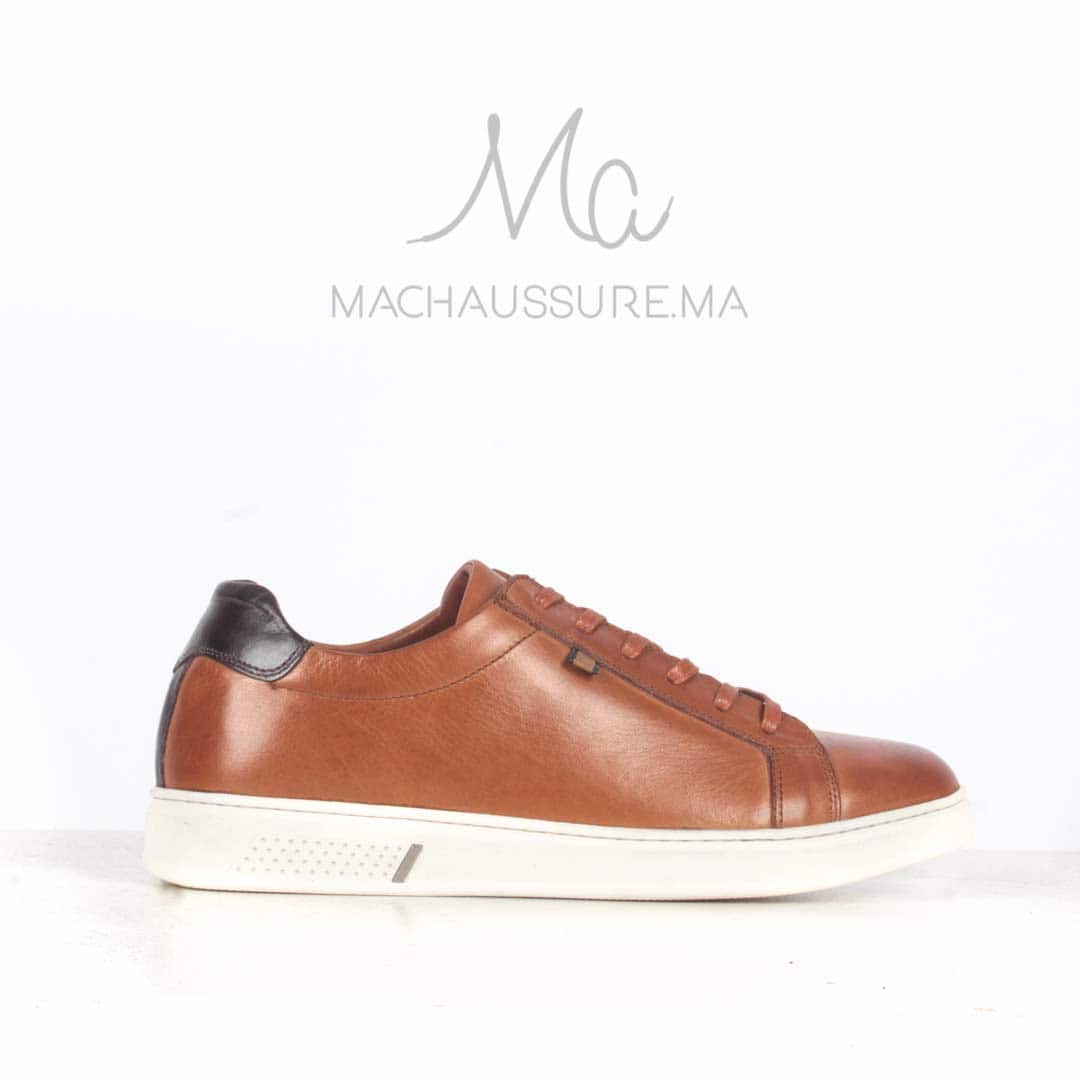 Rio Baskets Basses en cuir - Tabac.