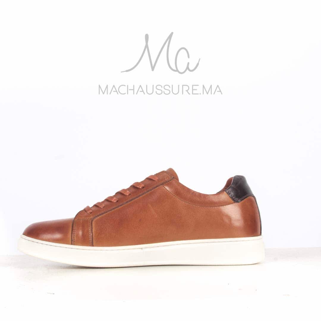 Rio Baskets Basses en cuir - Tabac.