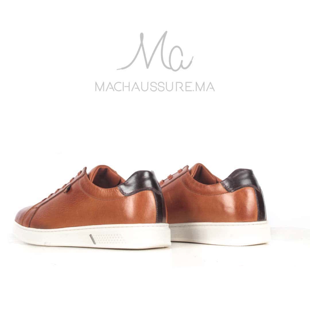 Rio Baskets Basses en cuir - Tabac.