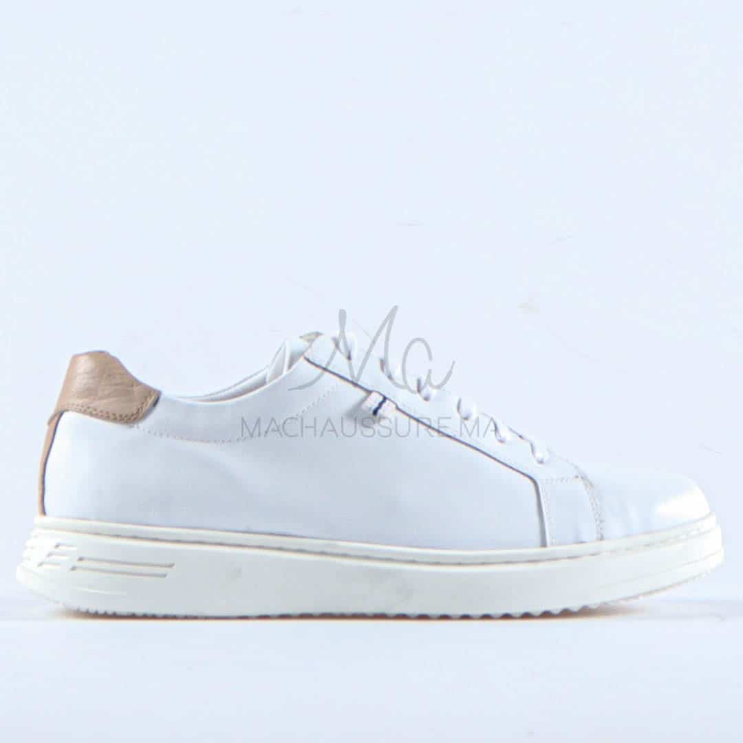Reyo - Baskets Basses en cuir en Blanc.