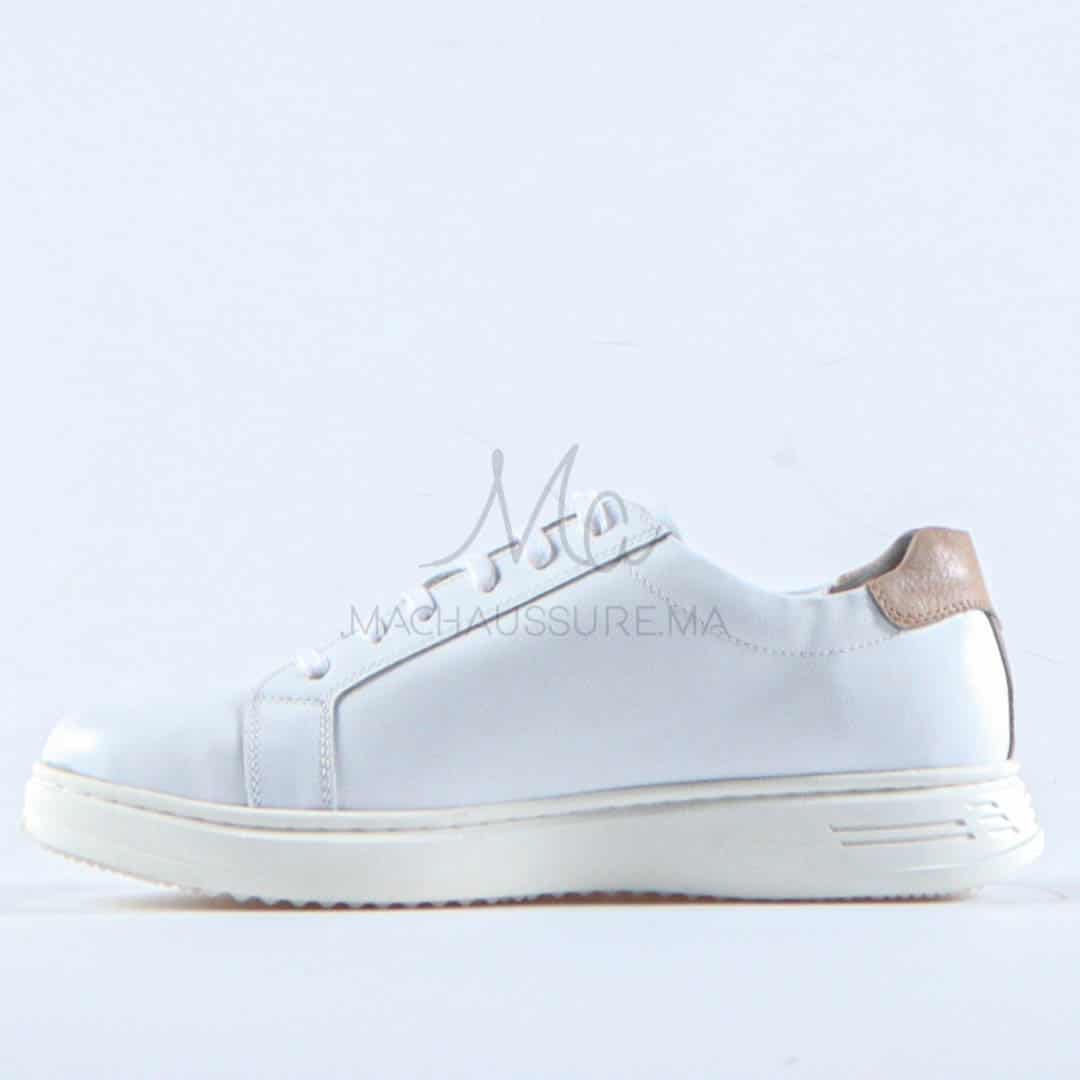 Reyo - Baskets Basses en cuir en Blanc.