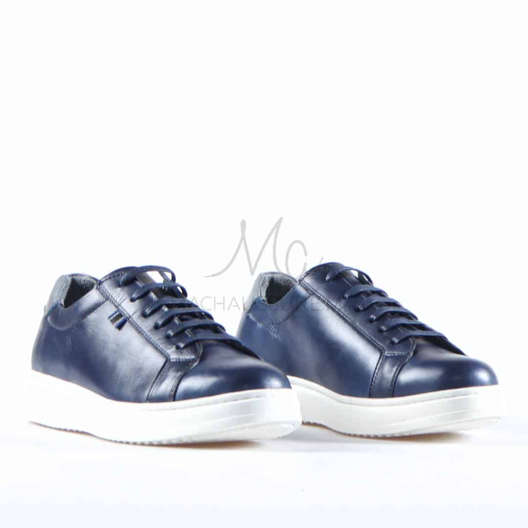 Reyo - Baskets Basses en cuir en Bleu.