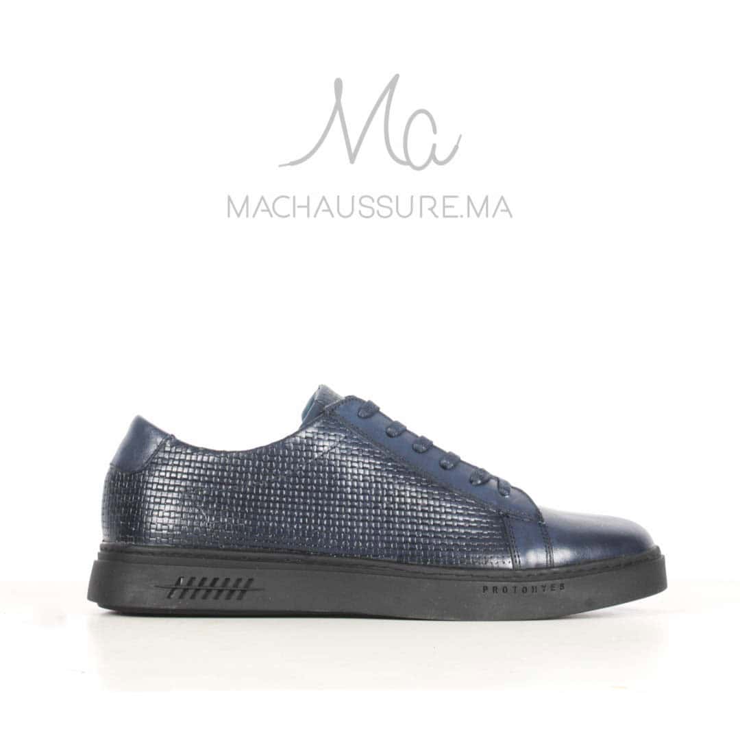 Dillon Baskets Basses en cuir - Bleu.