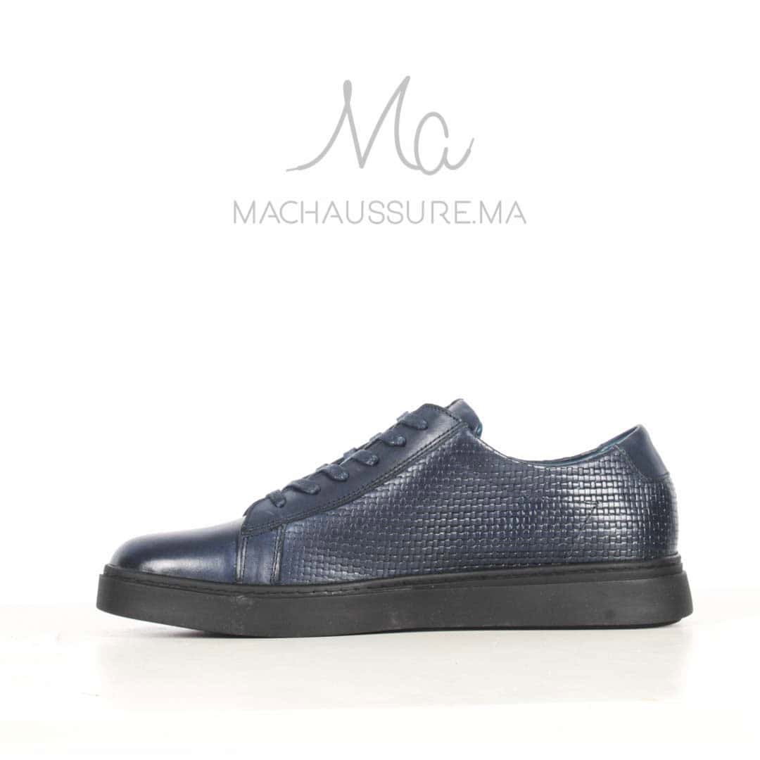 Dillon Baskets Basses en cuir - Bleu.