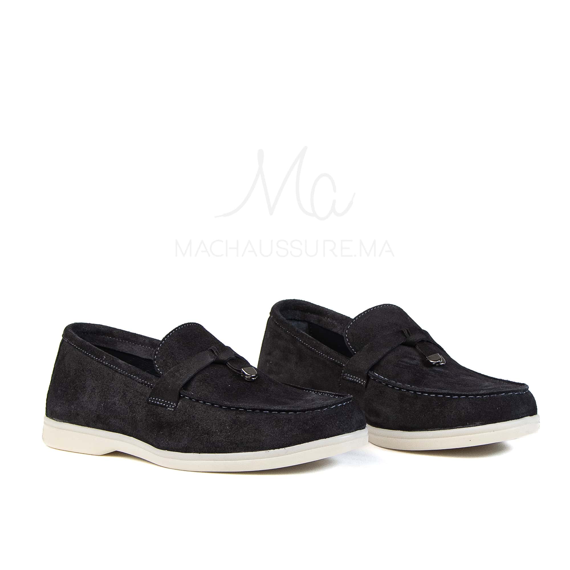 OPERA - Mocassins 100 % Daim bleu.