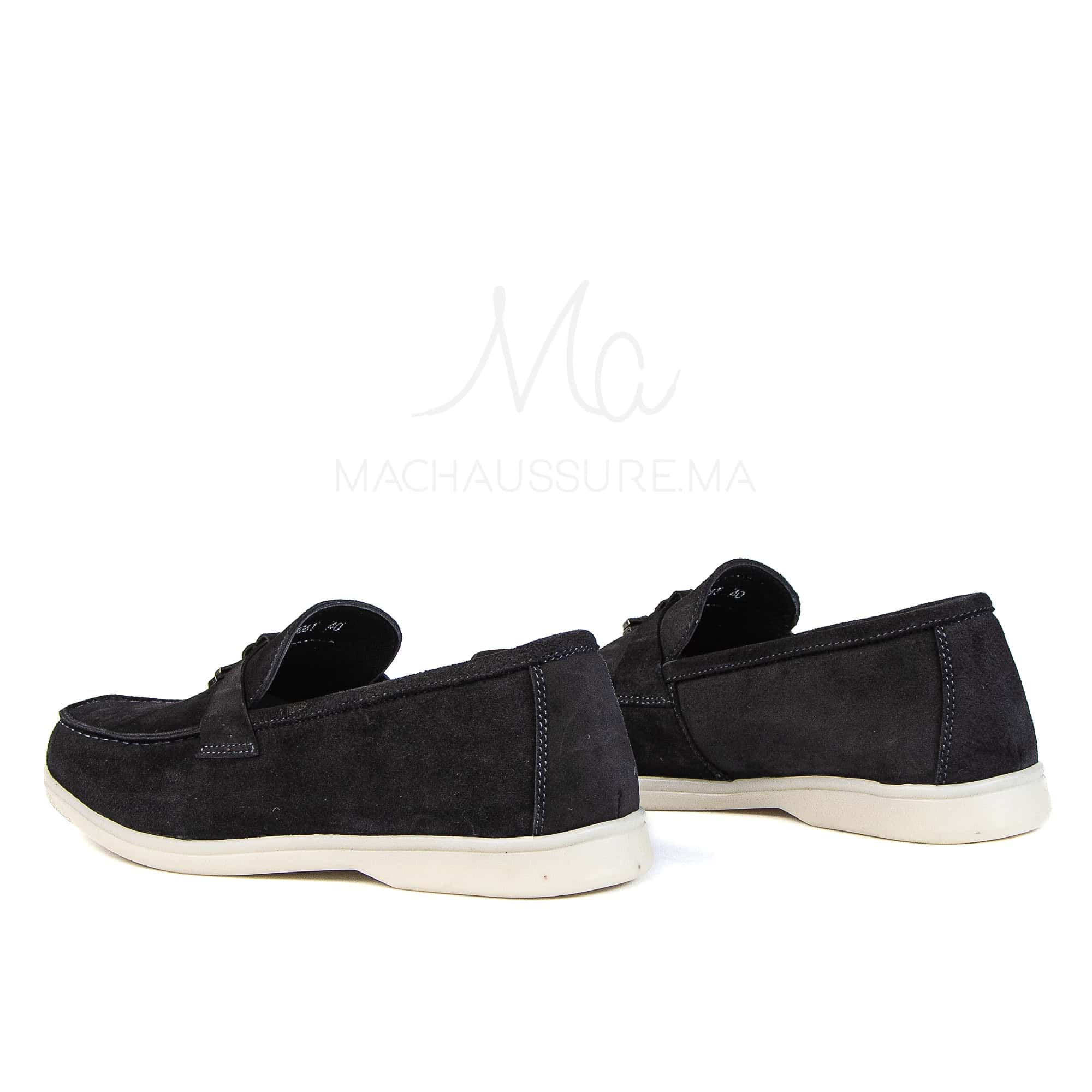 OPERA - Mocassins 100 % Daim bleu.