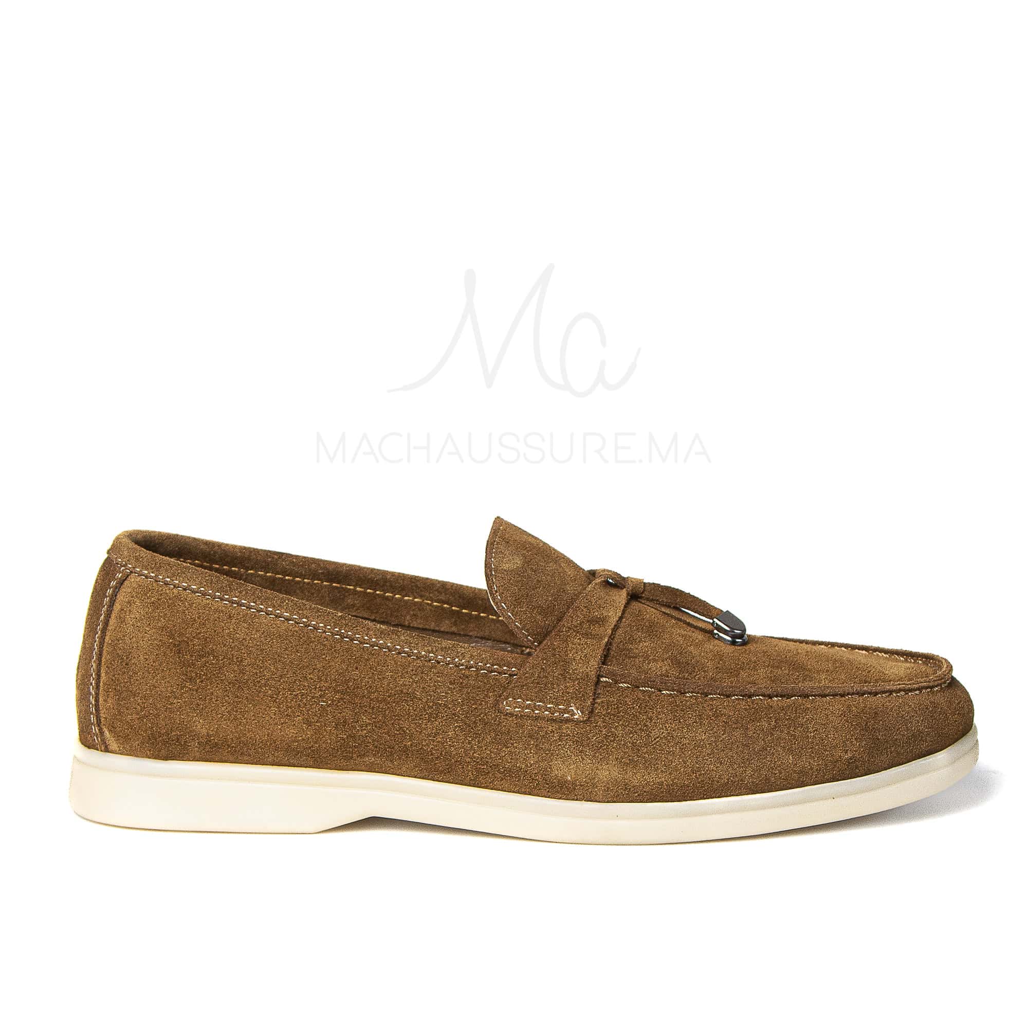 OPERA - Mocassins 100 % Daim Marron.