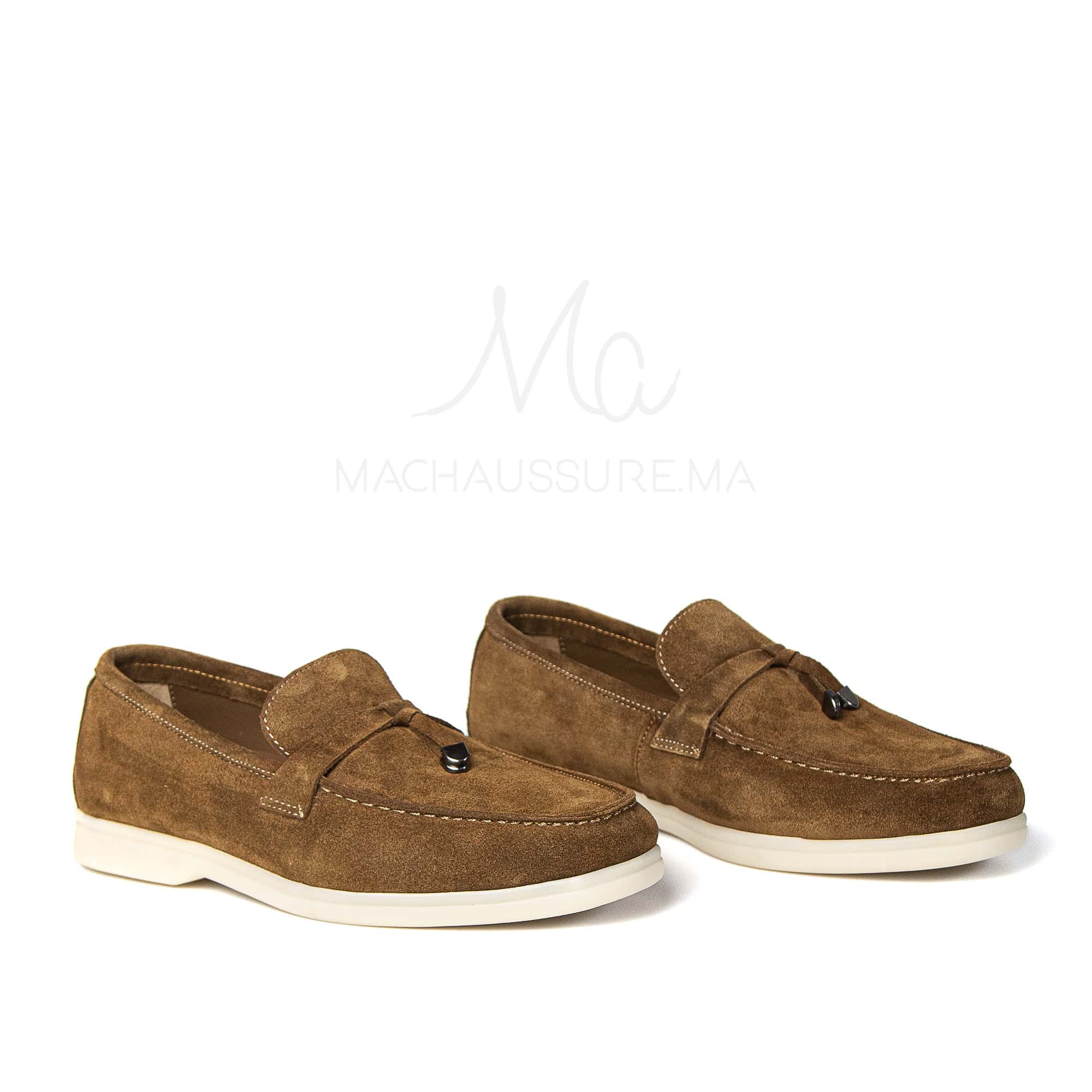 OPERA - Mocassins 100 % Daim Marron.