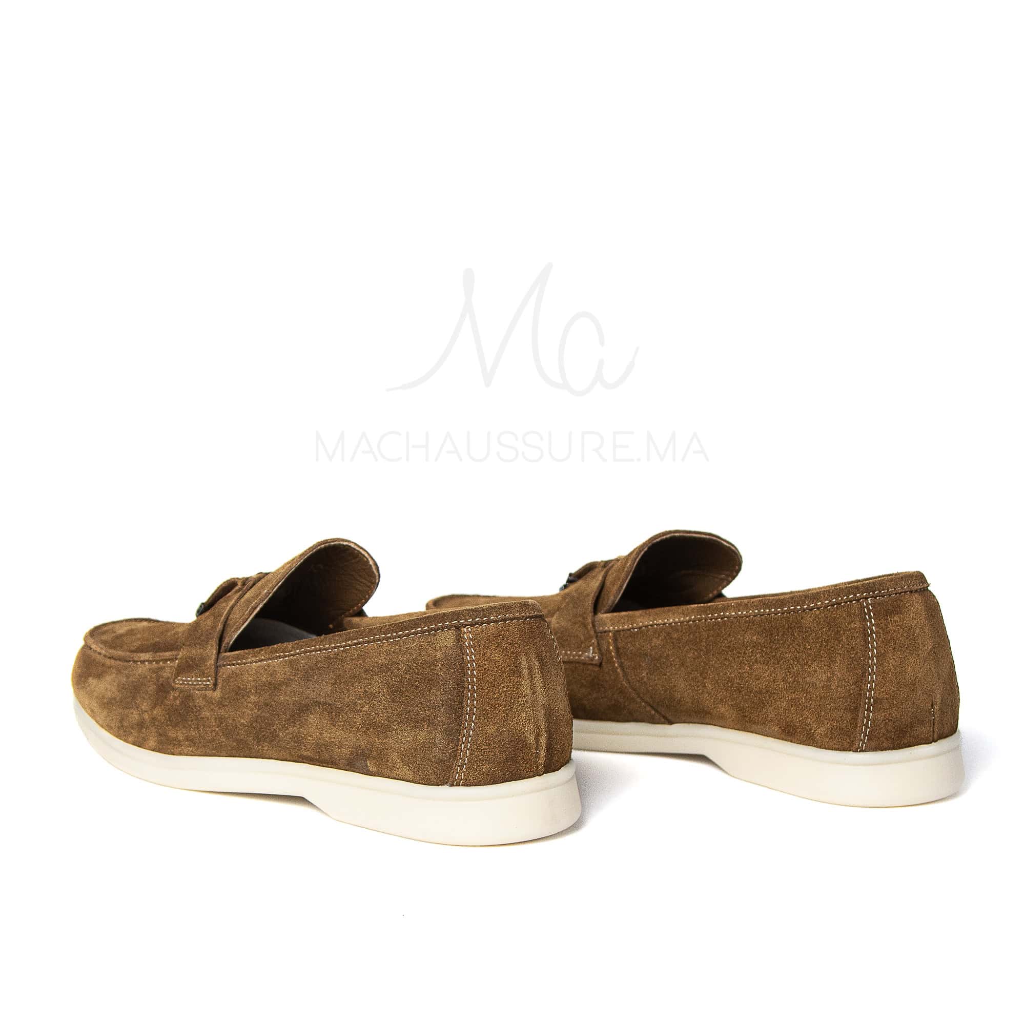 OPERA - Mocassins 100 % Daim Marron.
