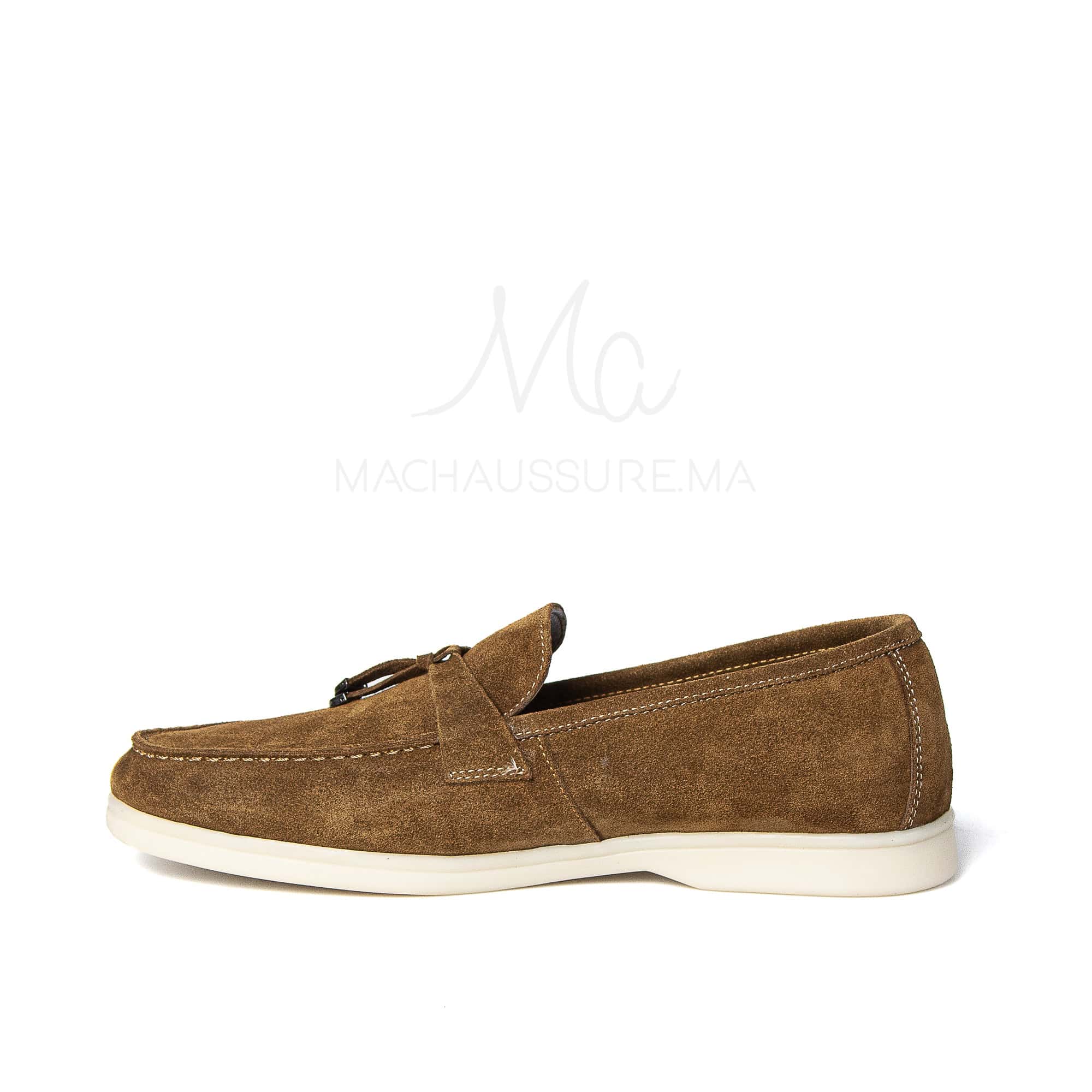 OPERA - Mocassins 100 % Daim Marron.