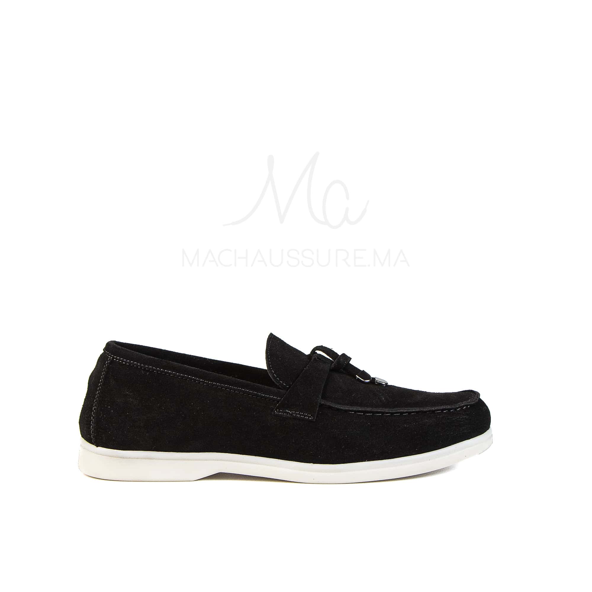 OPERA - Mocassins 100 % Daim Noir.