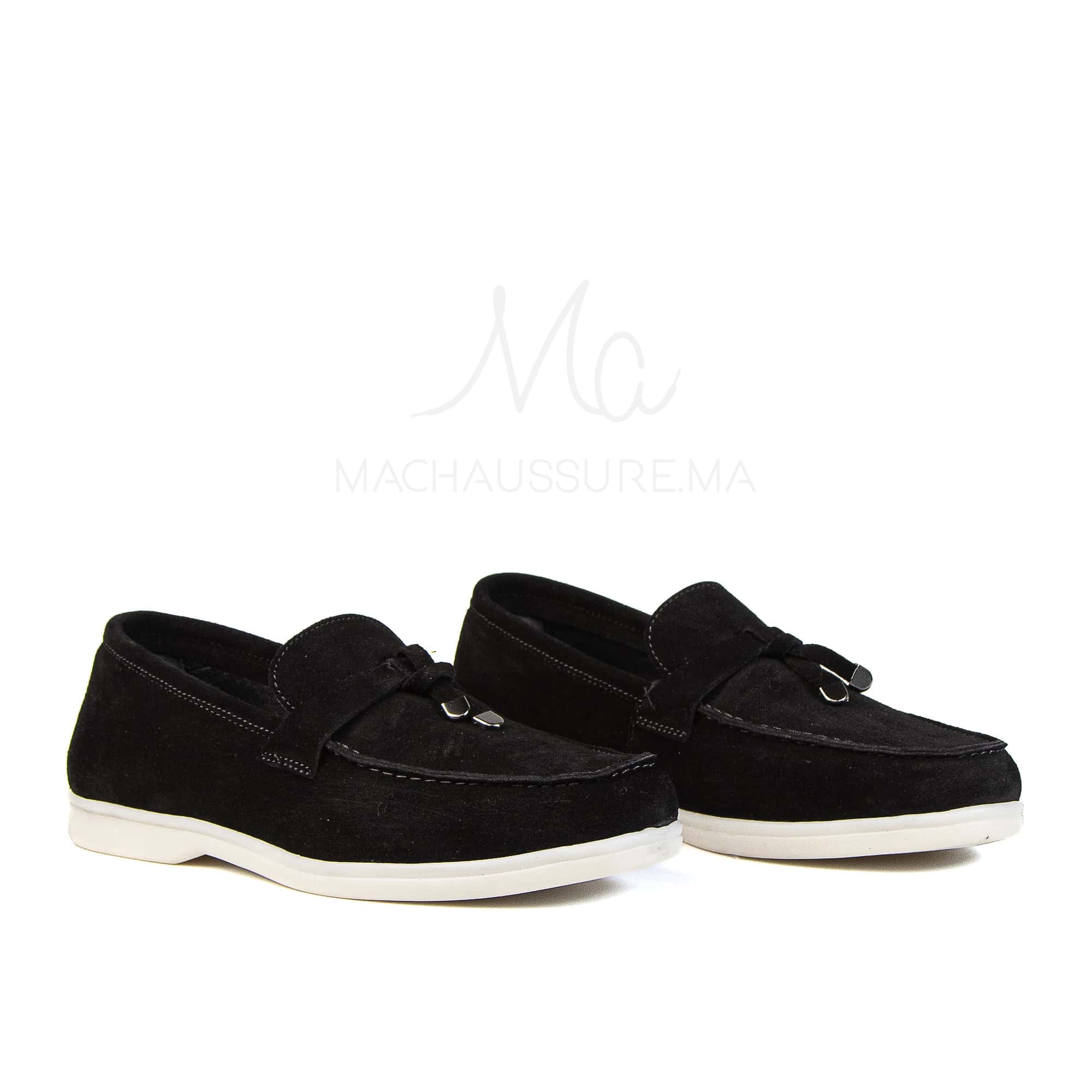 OPERA - Mocassins 100 % Daim Noir.