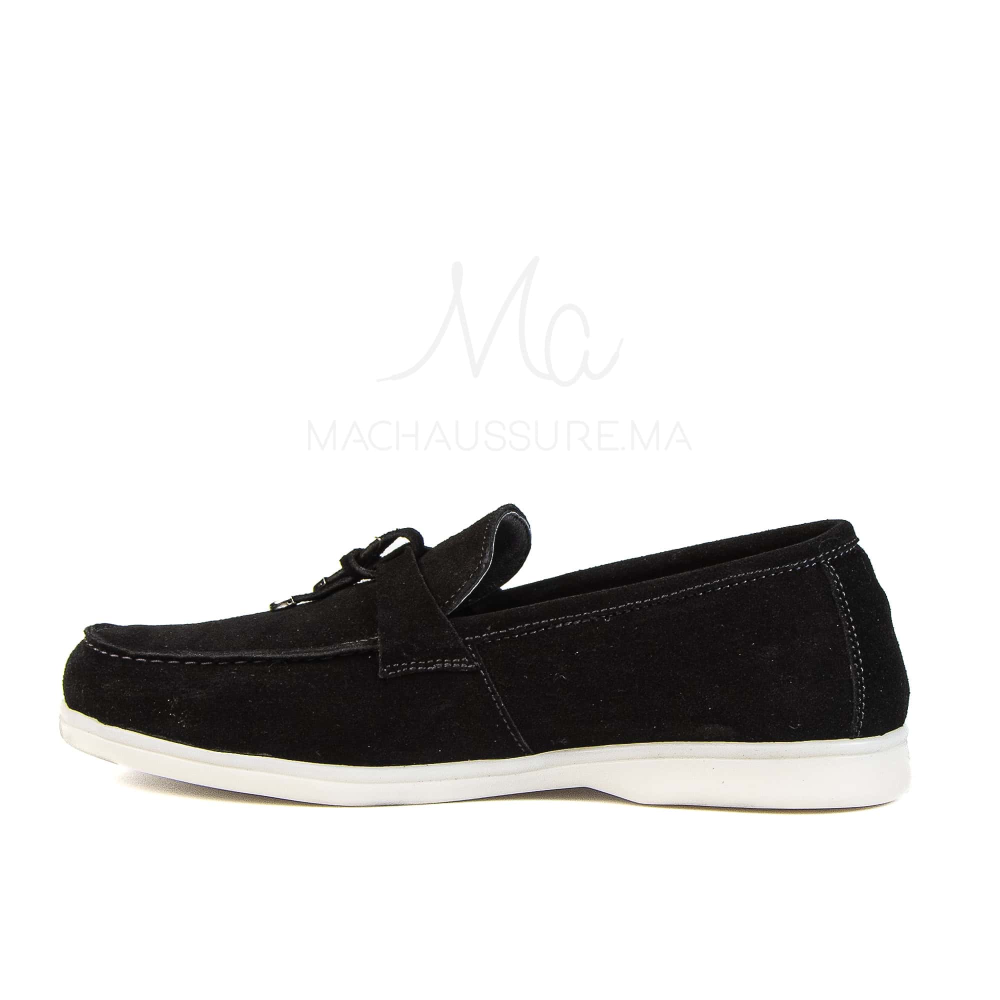 OPERA - Mocassins 100 % Daim Noir.