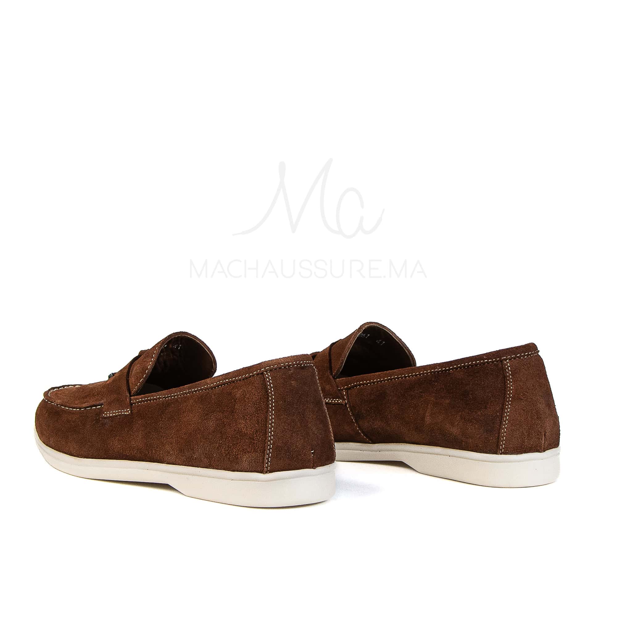 OPERA - Mocassins 100 % Daim Tabac.
