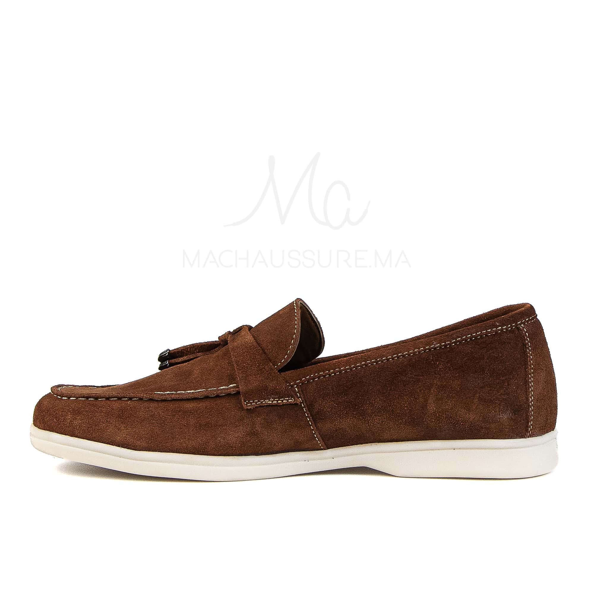 OPERA - Mocassins 100 % Daim Tabac.