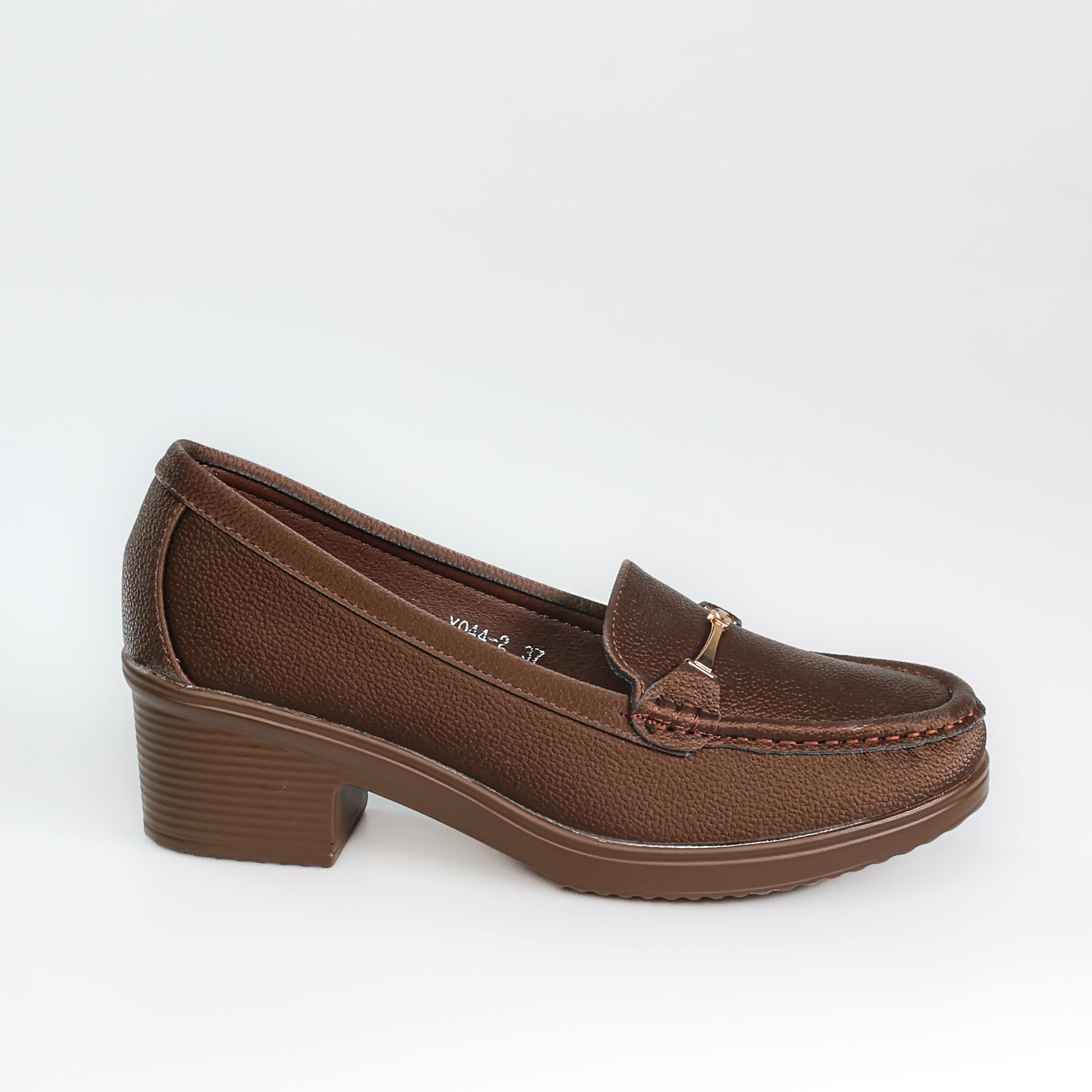 Ocre – Mocassins demi talon en Coffee.