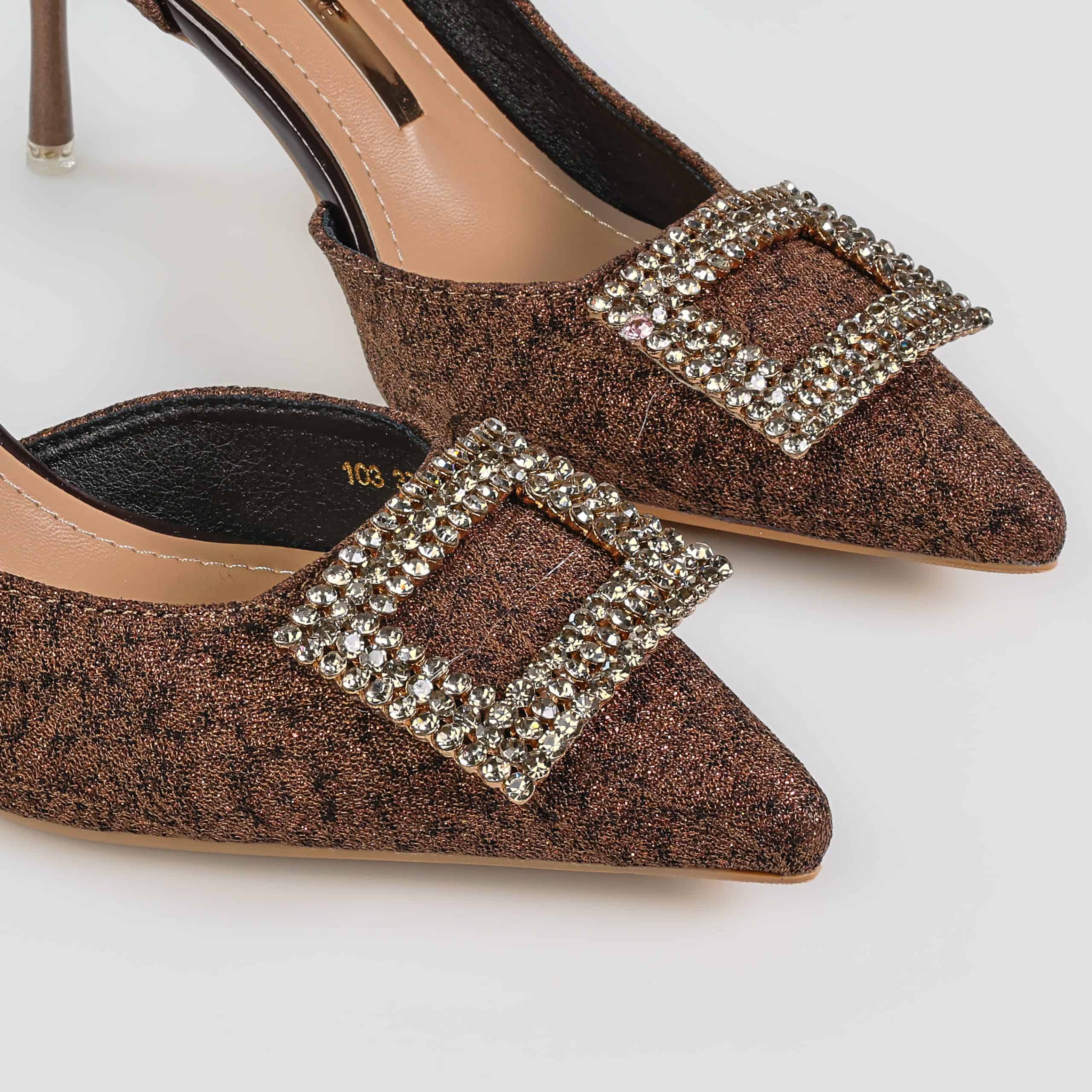 Lustre – Escarpins Soirée en Coffee.