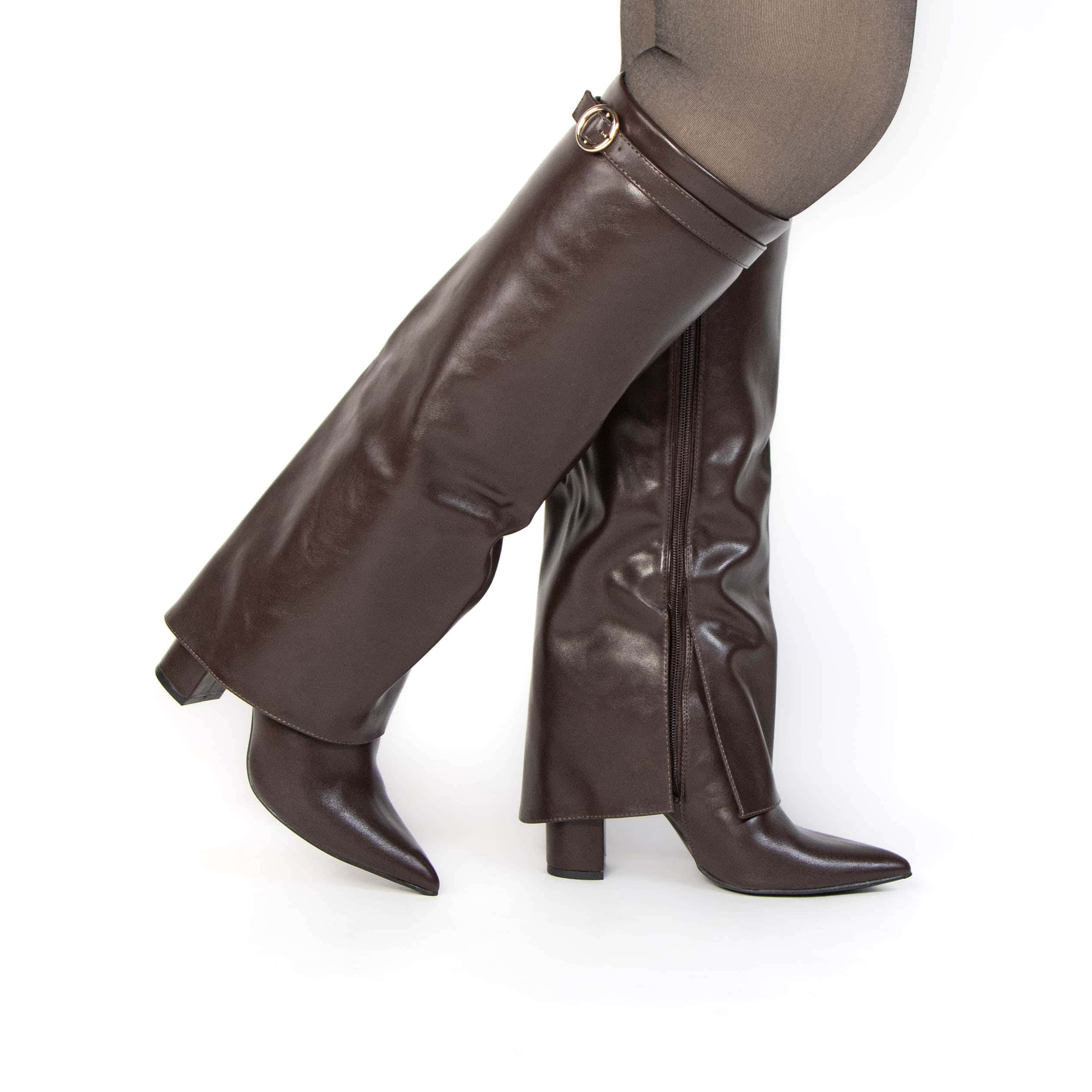JIMMY – Bottes à talon en Marron.
