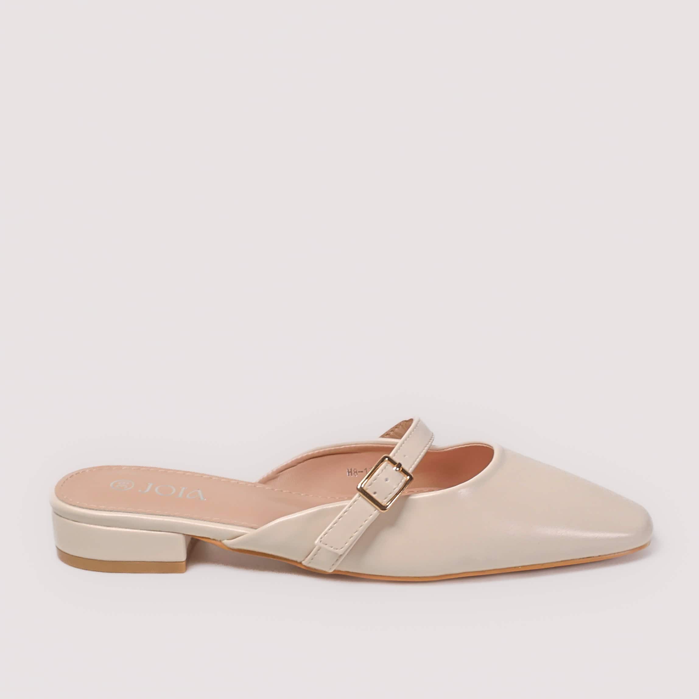 AURA – Mules demi talon en Beige.