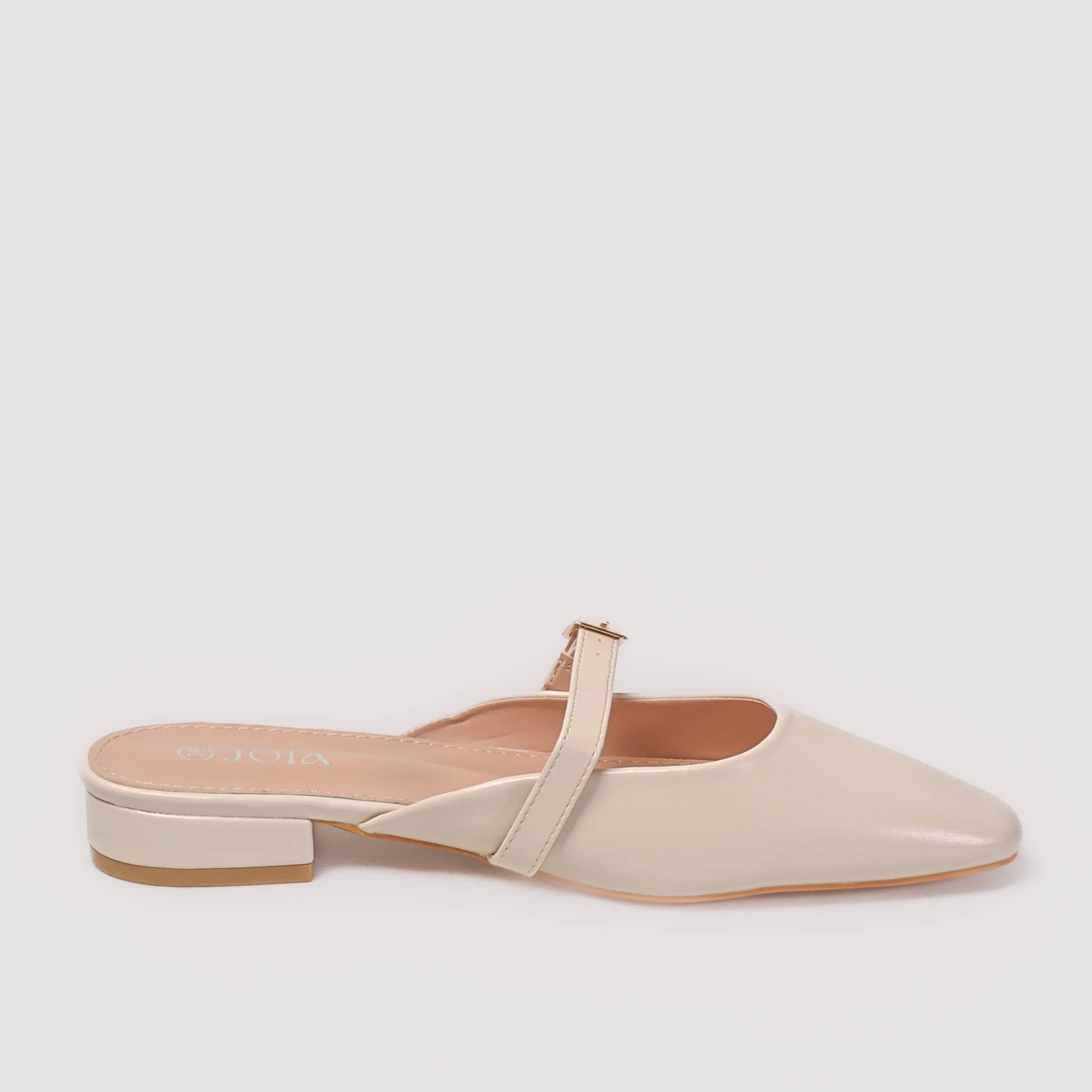AURA – Mules demi talon en Beige.