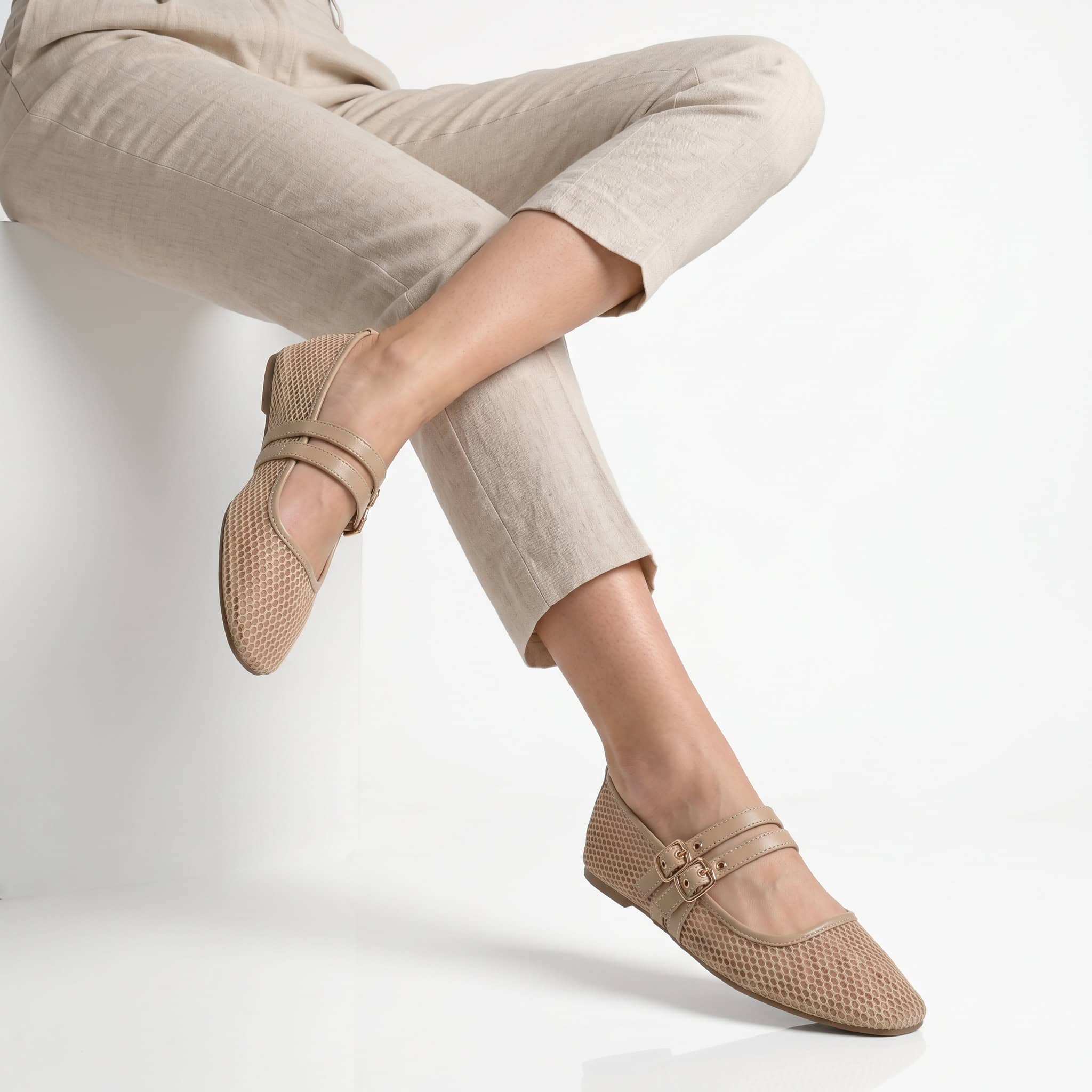Tracé – Ballerines Femmes en Beige.