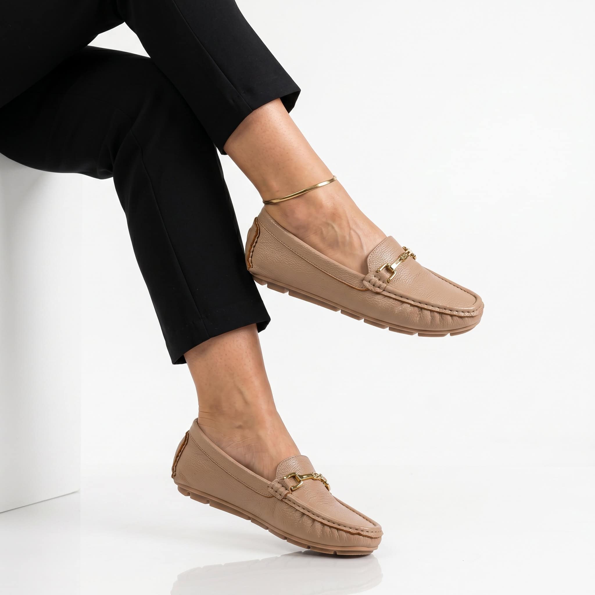 Fibre – Mocassins confortables en Beige.