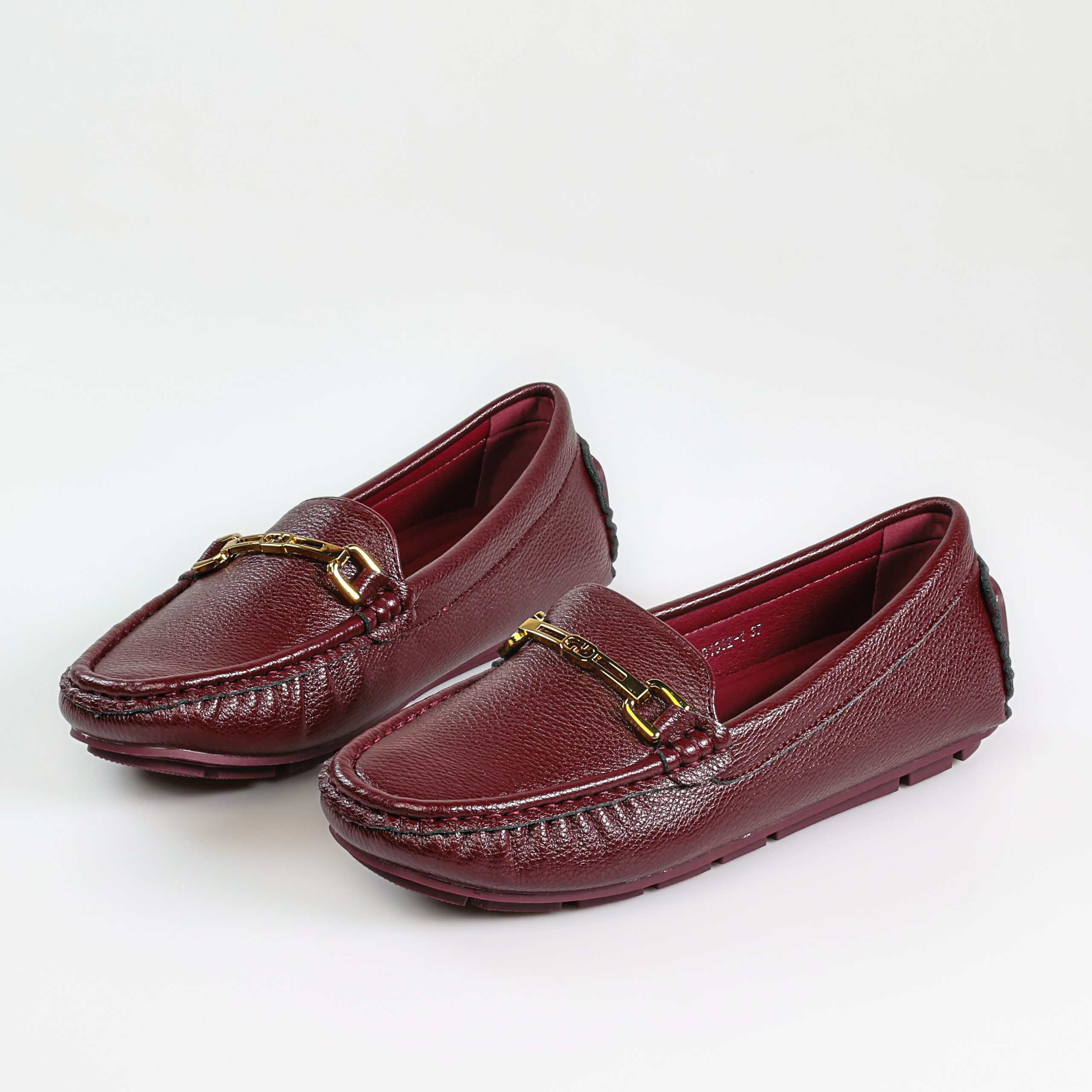 Fibre – Mocassins confortables en Bordeau.