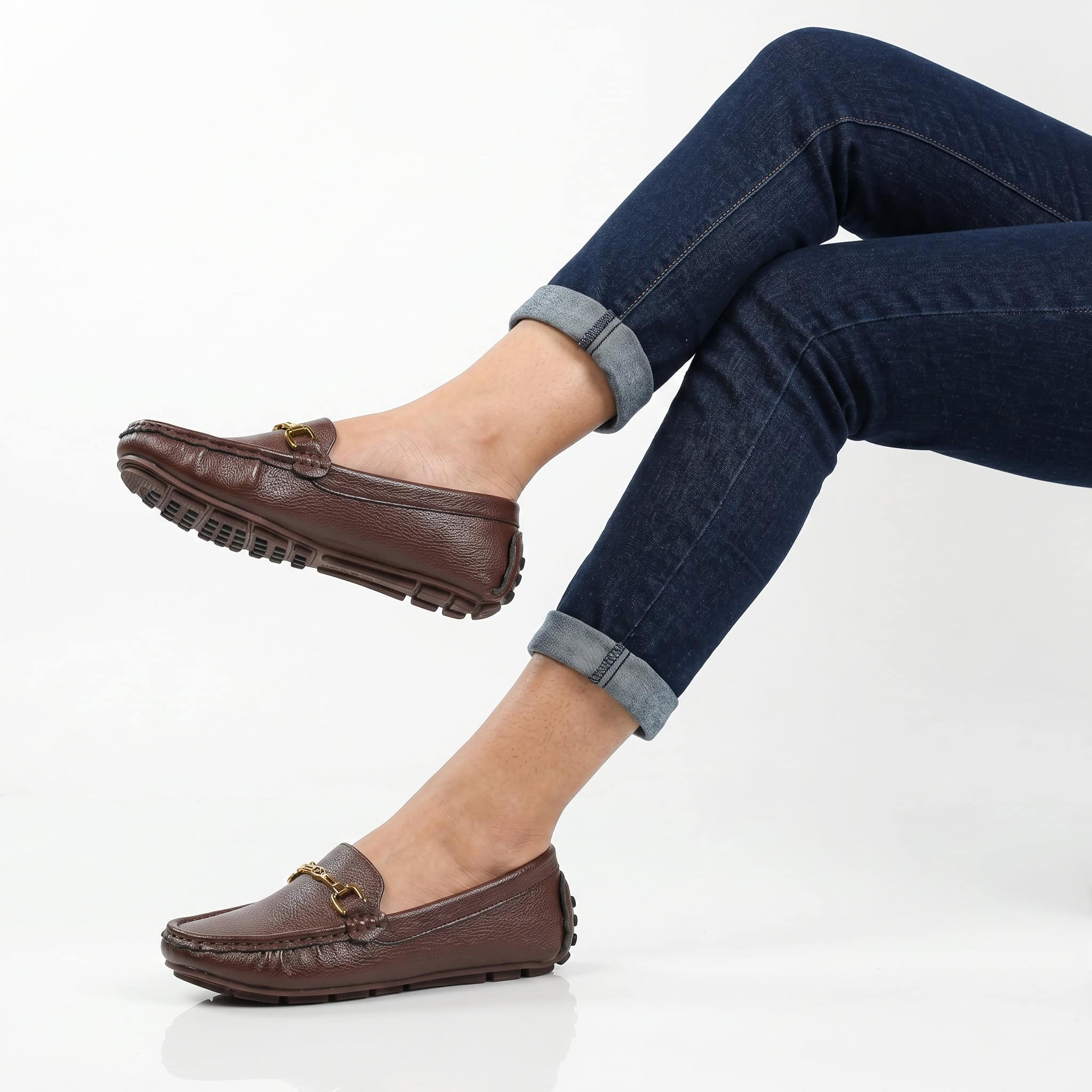 Fibre – Mocassins confortables en Coffee.