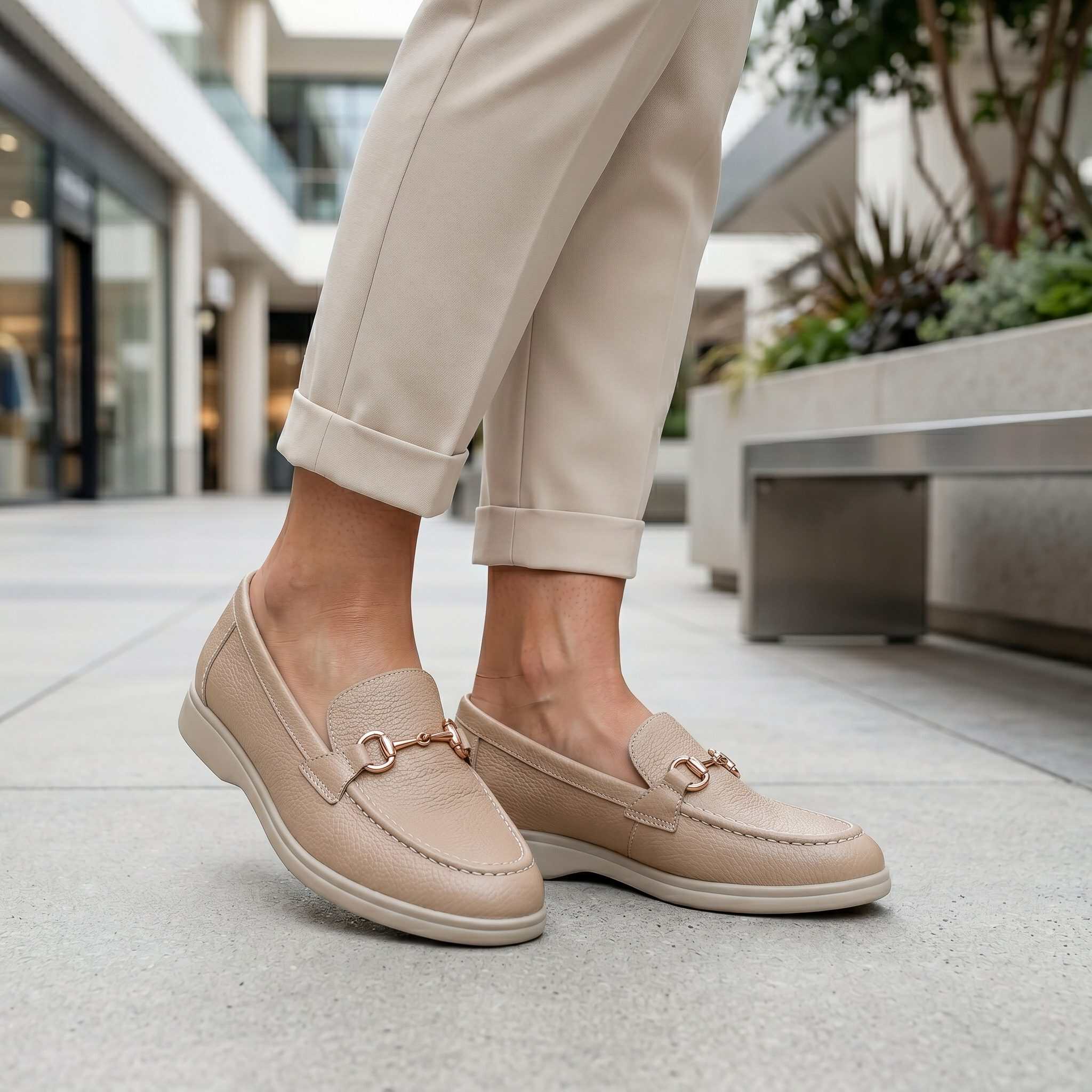 Passage – Mocassins Femmes en Beige.
