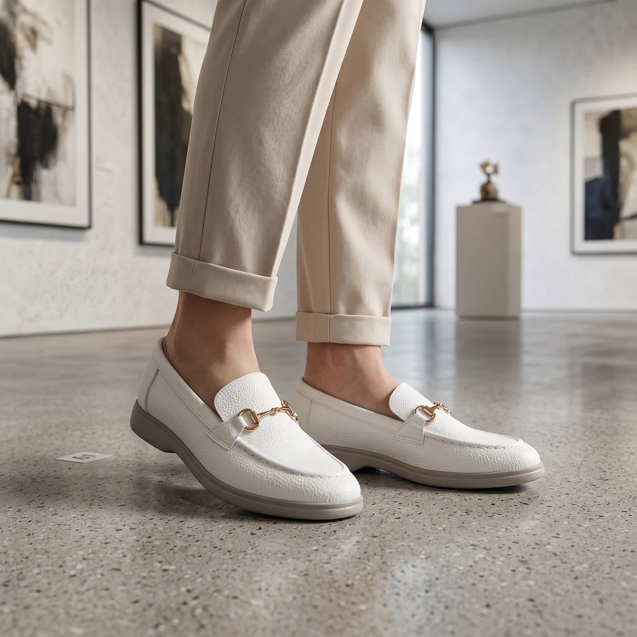 Passage – Mocassins Femmes en Blanc.